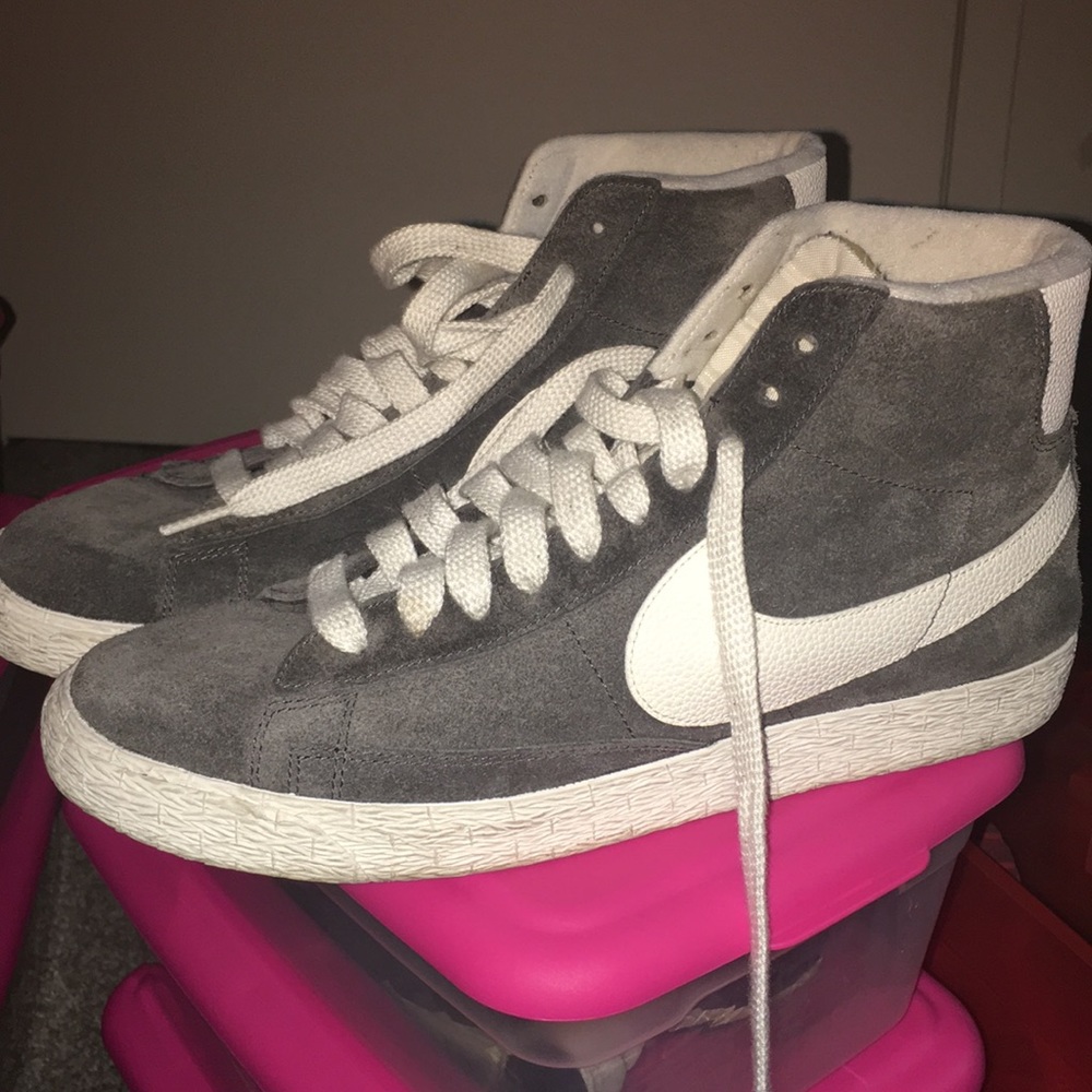 Dark grey suede Nike Blazers